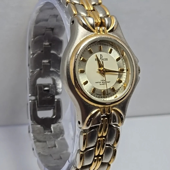 Womens Berenger 25mm Gold Watch 1 Micron 16/23 kt Solid Brass Case New Battery - Picture 3 of 9